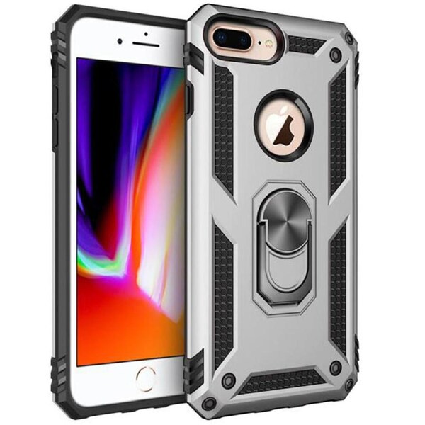Metal Ring Shock Proof Case For iPhone 7 / 8 / SE 2020 - Silver