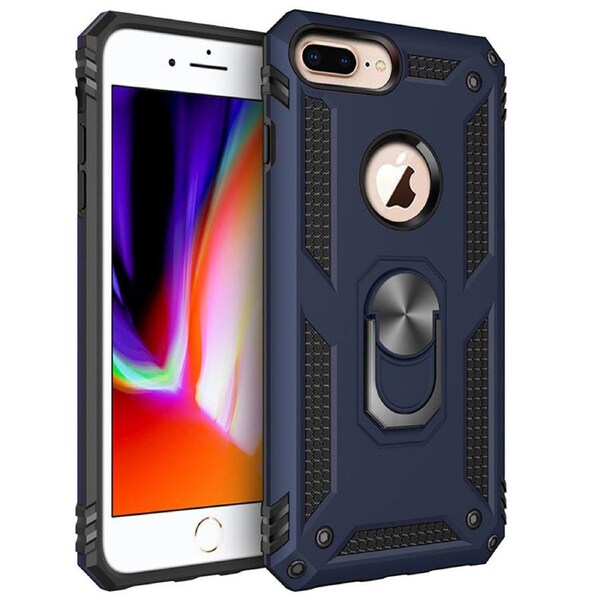 Metal Ring Shock Proof Case For iPhone 7 / 8 / SE 2020 - Navy