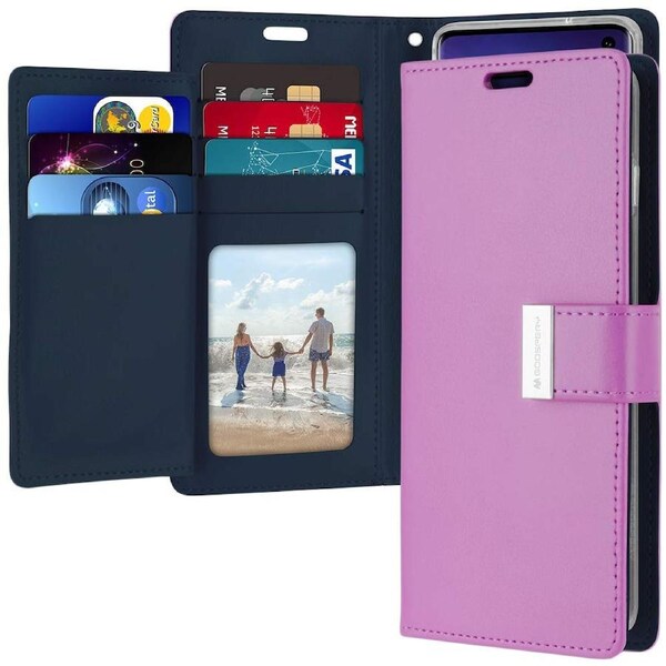 Goospery Mercury Rich Diary For Galaxy S10+ Plus - Purple Wallet Phone Case Cover Magnetic Closure