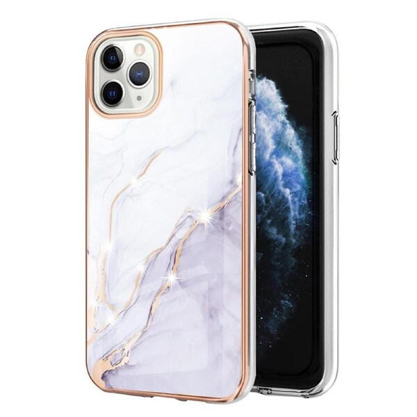 Electroplating Marble Pattern Case For iPhone 11 Pro Max - White