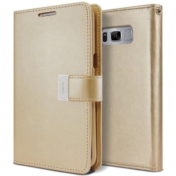 Goospery Mercury Rich Diary For Galaxy S10e - Gold Wallet Phone Case Cover Magnetic Closure