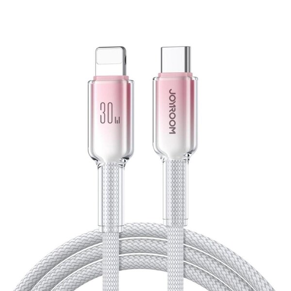 White Joyroom S-A42 USB-C to 8 Pin Fast Charge Cable 1.2m 30W PD Fast Charging