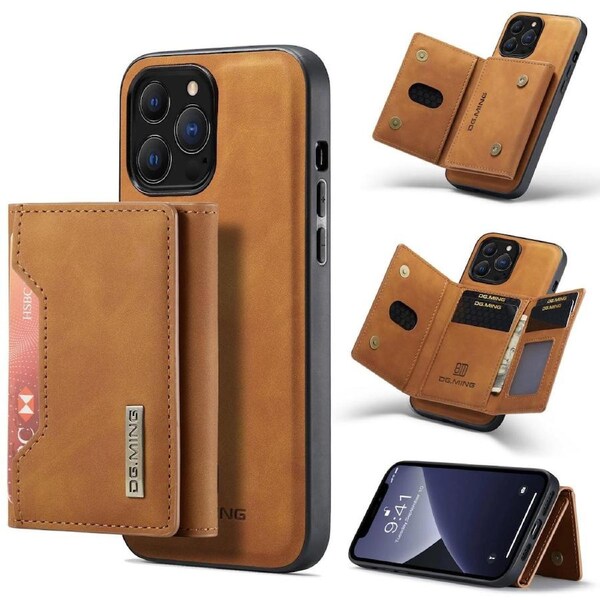 DG.Ming M2 Series 3 Fold Wallet For iPhone 13 Pro Max - Brown