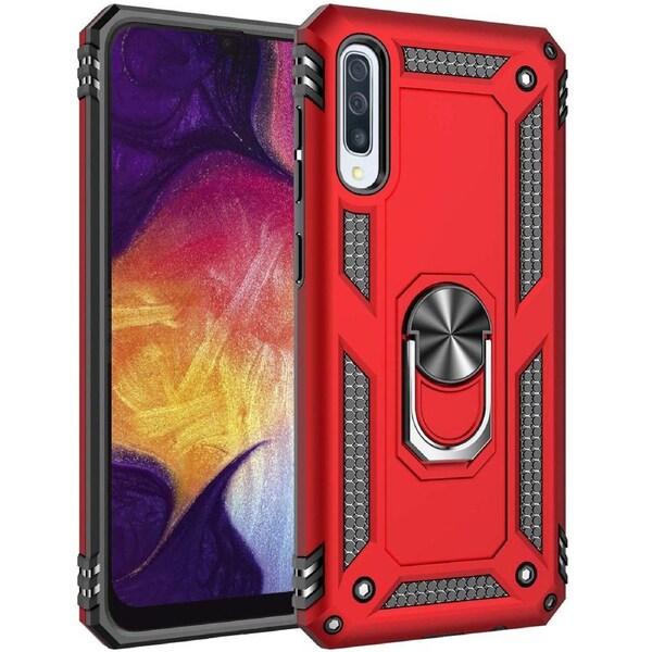 Metal Ring Shock Proof Case For Galaxy A70 - Red