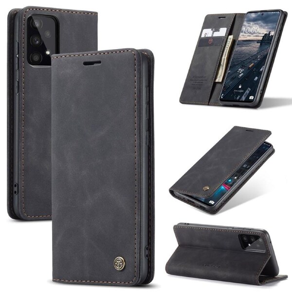 CaseMe 013 Series Slim Compact Wallet Phone Case For Galaxy A33 5G - Black