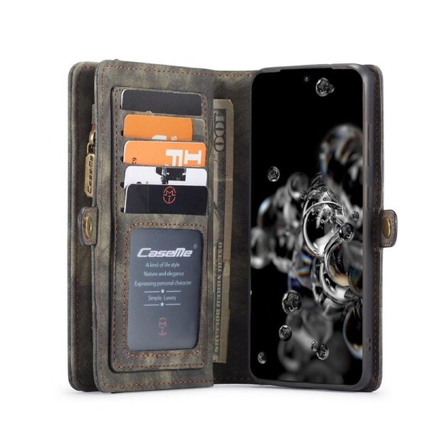 CaseMe 008 Series For Galaxy S20 - Black Multi-Functional Wallet with Removable Inner Magnetic Case