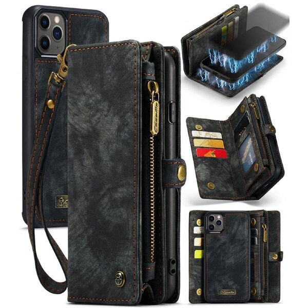 CaseMe 008 Series For iPhone 11 Pro - Black Multi-Functional Wallet with Removable Inner Magnetic Case