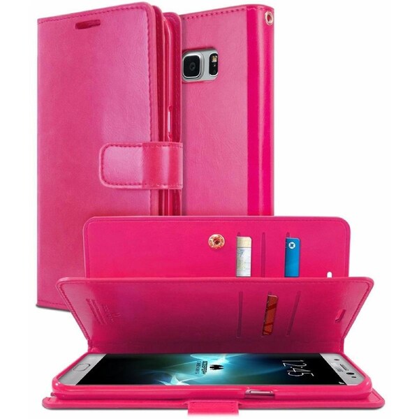 Goospery Mercury Mansoor For Galaxy S10 5G - Hot Pink Diary Wallet Phone Case
