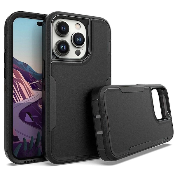 Compact Military Armour Case For iPhone 14 Pro - Black