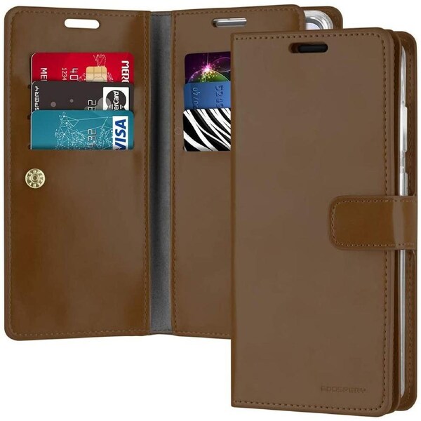 Goospery Mercury Mansoor For Galaxy S20+ Plus - Brown Diary Wallet Phone Case