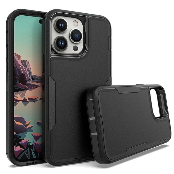 Compact Military Armour Case For iPhone 14 Pro Max - Black