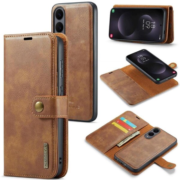 DG.Ming Wallet with Magnetic Case For Galaxy S25 Edge - Brown