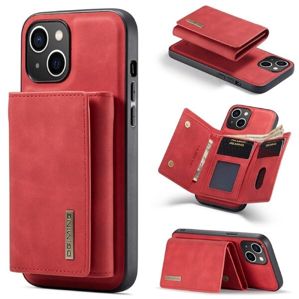 DG.Ming M2 Series 3 Fold Wallet For iPhone 15 Plus - Red