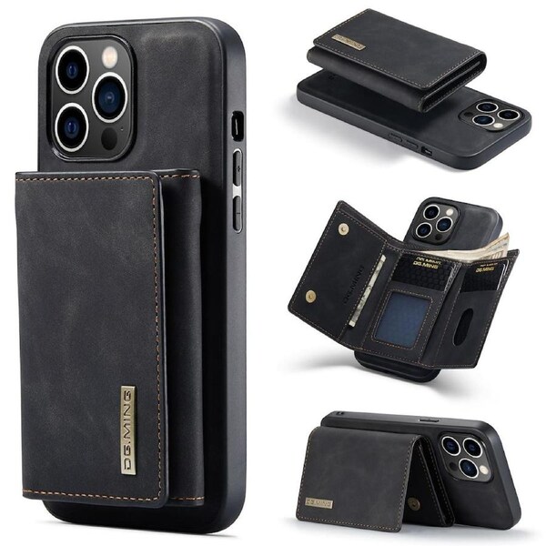 DG.Ming M2 Series 3 Fold Wallet For iPhone 15 Pro - Black