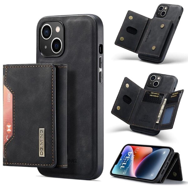 DG.Ming M2 Series 3 Fold Wallet For iPhone 14 - Black