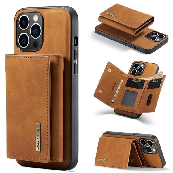DG.Ming M2 Series 3 Fold Wallet For iPhone 15 Pro Max - Brown