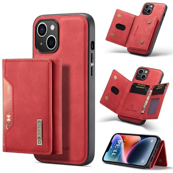DG.Ming M2 Series 3 Fold Wallet For iPhone 14 Plus - Red