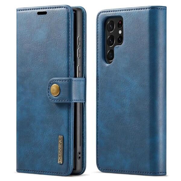 DG.Ming Wallet with Magnetic Case For Galaxy S22 Ultra - Blue