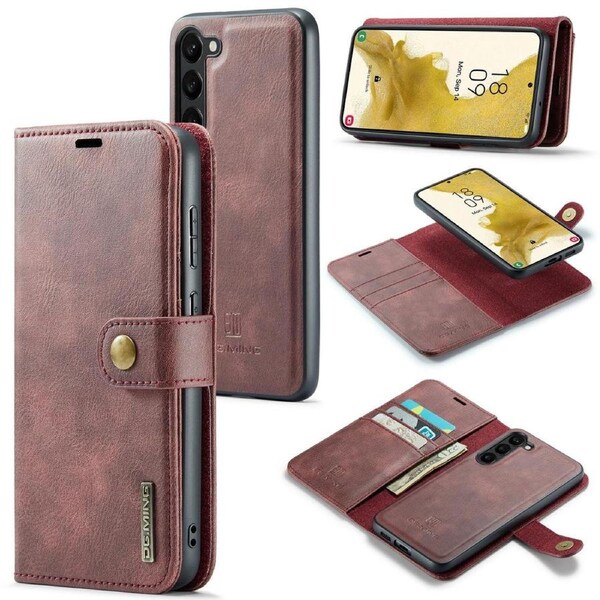 DG.Ming Wallet with Magnetic Case For Galaxy S23+ Plus - Red