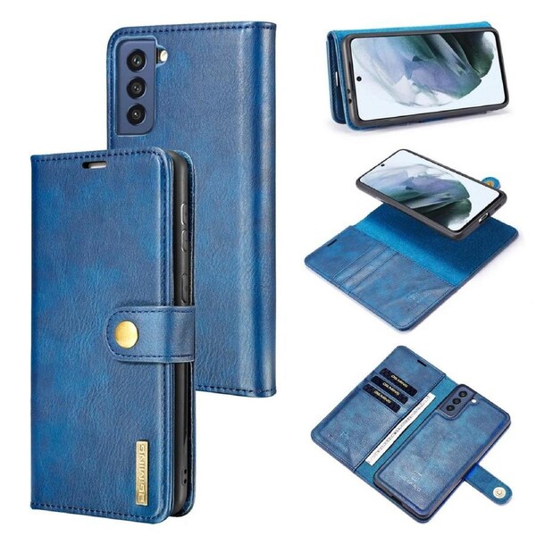 DG.Ming Wallet with Magnetic Case For Galaxy S21FE - Blue