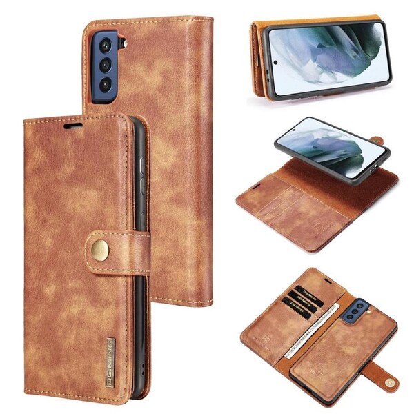 DG.Ming Wallet with Magnetic Case For Galaxy S21FE - Brown