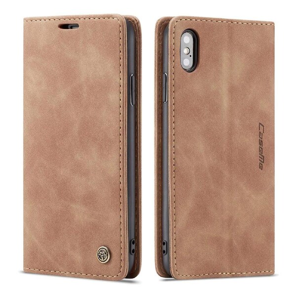 CaseMe 013 Series Slim Compact Wallet Phone Case For iPhone XR - Brown