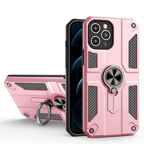 Metal Ring Shock Proof Case For iPhone 13 Mini - Rose Gold