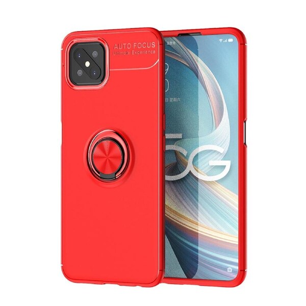 Slim Armor Metal Circle Case For Oppo Reno4 Z - Red
