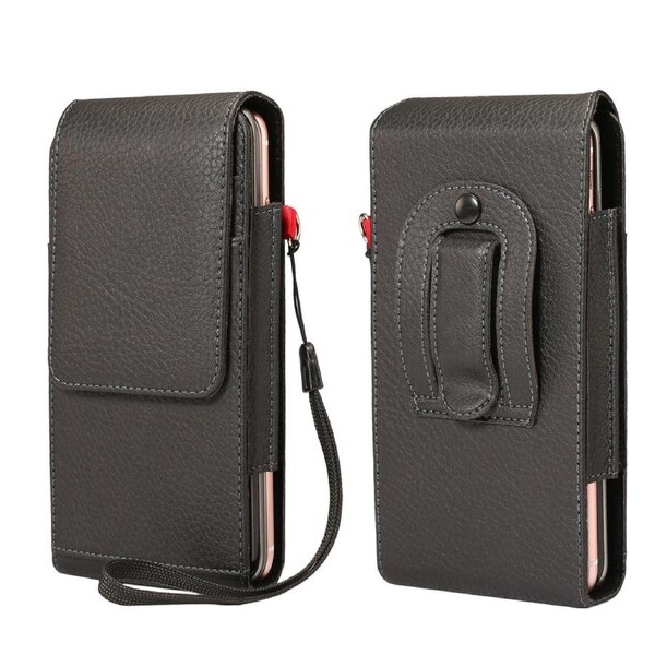 Universal Vertical Holster Case - Double Pocket For Galaxy S10 5G - Black