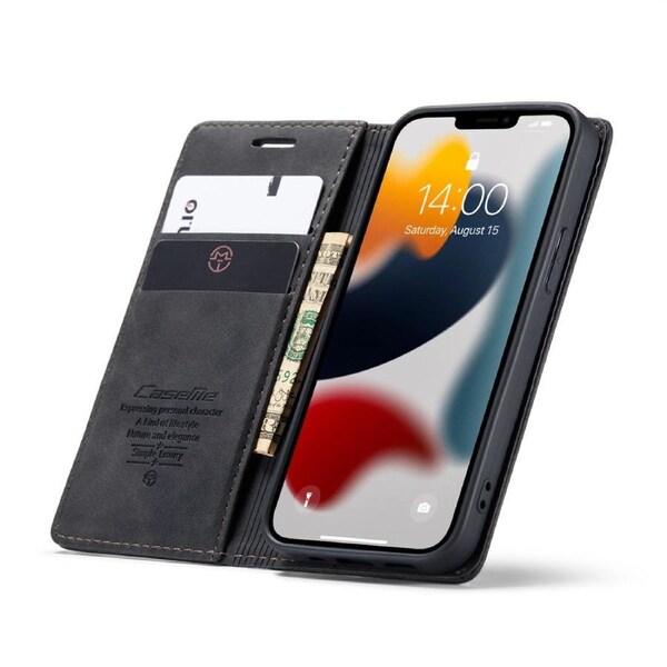 CaseMe 013 Series Slim Compact Wallet Phone Case For iPhone 13 Mini - Black