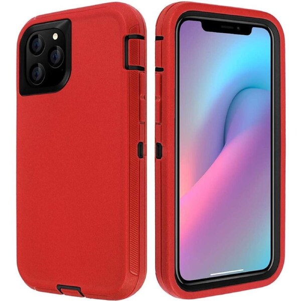 Tradies Case For iPhone 11 Pro - Red Heavy Duty Shockproof Defender Military Grade