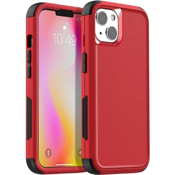 Tradies Case For iPhone 14 Plus - Red Heavy Duty Shockproof Defender Military Grade