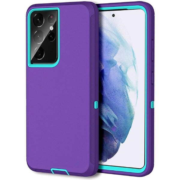 Tradies Case For Galaxy S21 Ultra - Purple Heavy Duty Shockproof Defender Military Grade