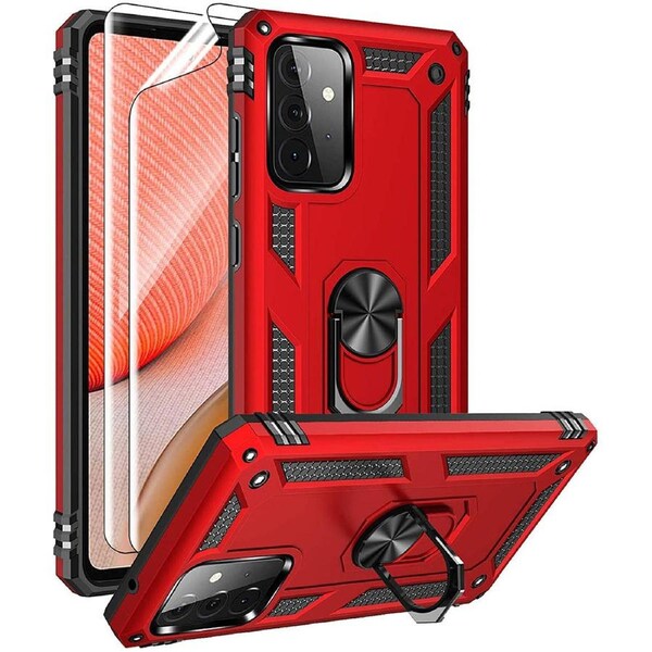 Metal Ring Shock Proof Case For Galaxy A72 5G - Red