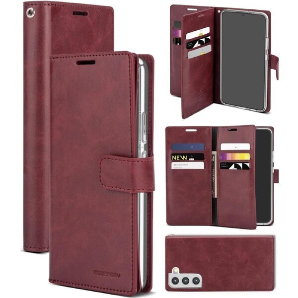 Goospery Mercury Mansoor For Galaxy A15 5G - Wine Diary Wallet Phone Case
