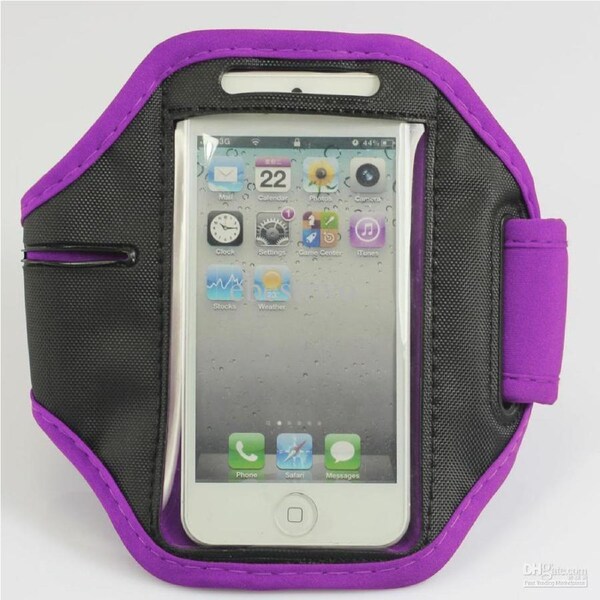 Neoprene Sports Gym Armband For iPhone 4 / 4S - Purple
