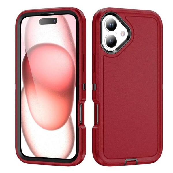 Tradies Case For iPhone 16 Plus - Red Heavy Duty Shockproof Defender Military Grade