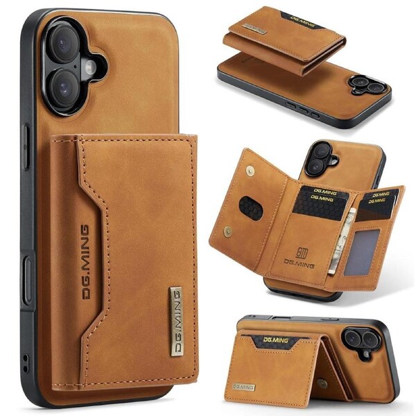 DG.Ming M2 Series 3 Fold Wallet For iPhone 16 Plus - Brown