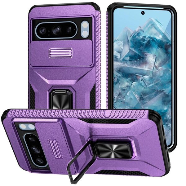 Sliding Camshield Holder Case For Google Pixel 8 Pro - Purple