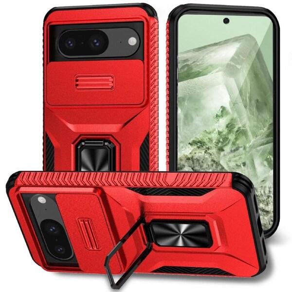 Sliding Camshield Holder Case For Google Pixel 8 - Red