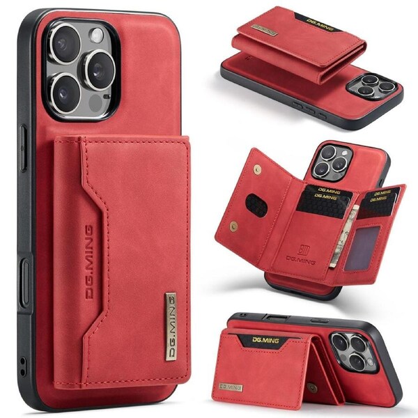 DG.Ming M2 Series 3 Fold Wallet For iPhone 16 Pro Max - Red