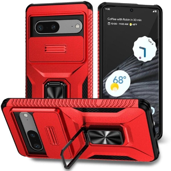 Sliding Camshield Holder Case For Google Pixel 7 - Red