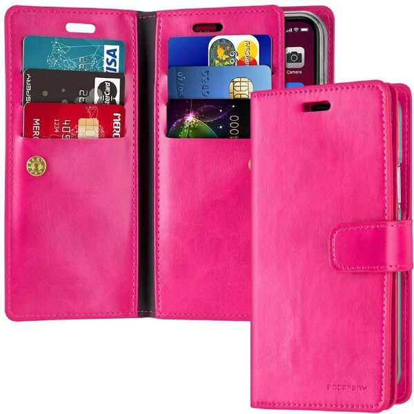 Goospery Mercury Mansoor For iPhone 11 Pro - Hot Pink Diary Wallet Phone Case