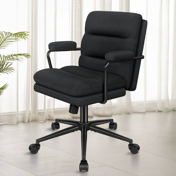 ALFORDSON Office Chair Ergonomic Computer Chair Fabric Black