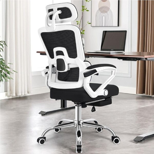 ALFORDSON Mesh Office Chair Racing Ergonomic Computer Chair White Black