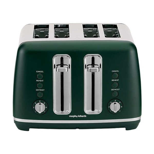 Morphy Richards Ascend Chrome Toaster 2000W 4 Slice Defrost - Racing Green