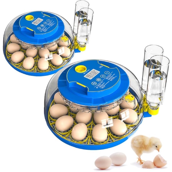 Advwin 2 Pcs Egg Incubator 18 Eggs Automatic Water Refill