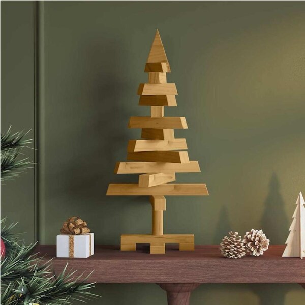 Christmas Trees with Stand Brown 60 cm Solid pine wood vidaXL