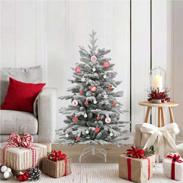 Christmas Bauble Set 40 pcs Red and White Plastic vidaXL