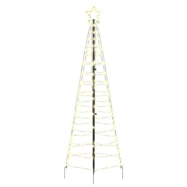 LED Christmas Tree with Ground Spikes Warm White 250 cm Iron vidaXL